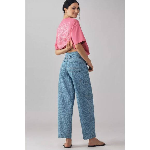 Damson Madder Drew Leopard Cargo Jeans US 6 / UK 10 - Picture 4 of 15